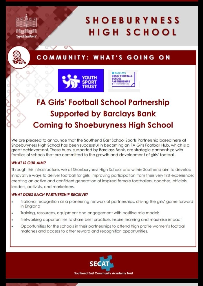So great to read this! Thanks to Barclays Ambassadors like you <a href="/kelly_smith10/">Kelly Smith MBE OLY</a> we have these fantastic opportunities for girls at my childrens high school <a href="/Shoebury_High/">Shoeburyness High School</a> <a href="/pe_shs/">Shoeburyness PE</a> ⚽️🙌🏼👏🏼