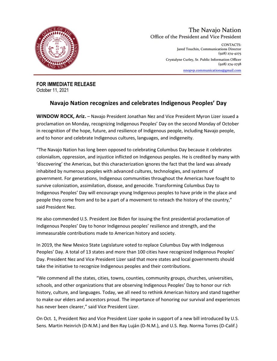 NezForAZ's tweet photo. Navajo Nation recognizes and celebrates Indigenous Peoples’ Day https://t.co/Pb4pki5NWV