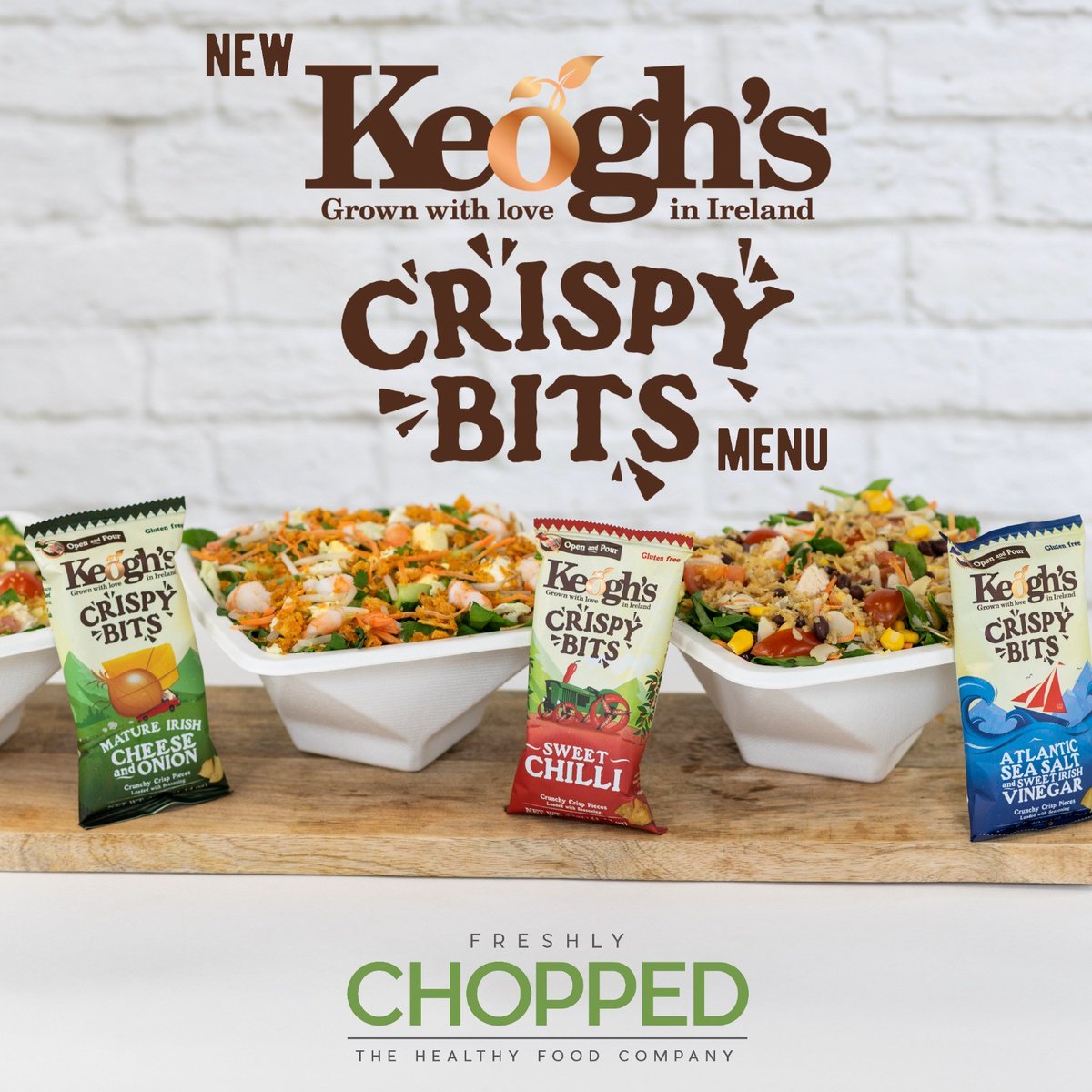Keoghsfarm's tweet photo. Keogh’s X Chopped
Say hello to our new Crispy Bits collaboration with @Chopped 🔥🥗Putting some ✨CRUNCH✨ into your lunch with some gorgeous salads topped with our Crispy Bits 😃 Choose from the KEOGH’S HARVEST, NUTTY PRAWN 🍤 or KOREAN CRUNCH 🍗
🥗=€8.00
🌯=€7.50
#CrispyBits https://t.co/efm1jxuZrz