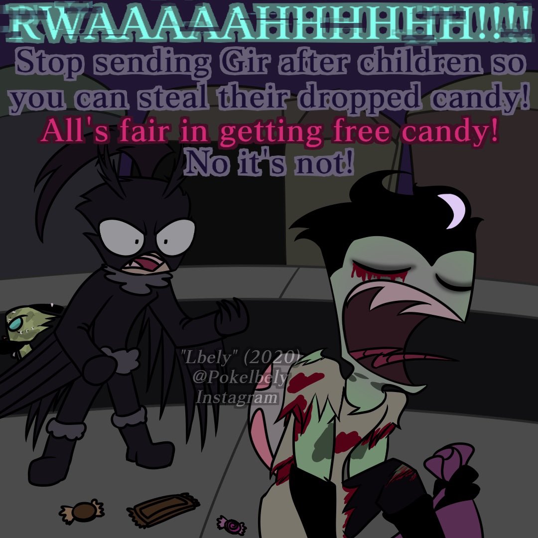 Pokelbely's tweet photo. Prolly should’ve posted the comics that happened before these images but oh well #Halloween
#PokelbelyArt #invaderzim #invader_zim #izZim #Dibmembrane #Gazmembrane #invadertak #ZaDr #TaGr
(Might not be 💕 yet but these idiots are still grouped together)
Fine extra #! #ZaDF #TaGF https://t.co/0dUz0blrqZ