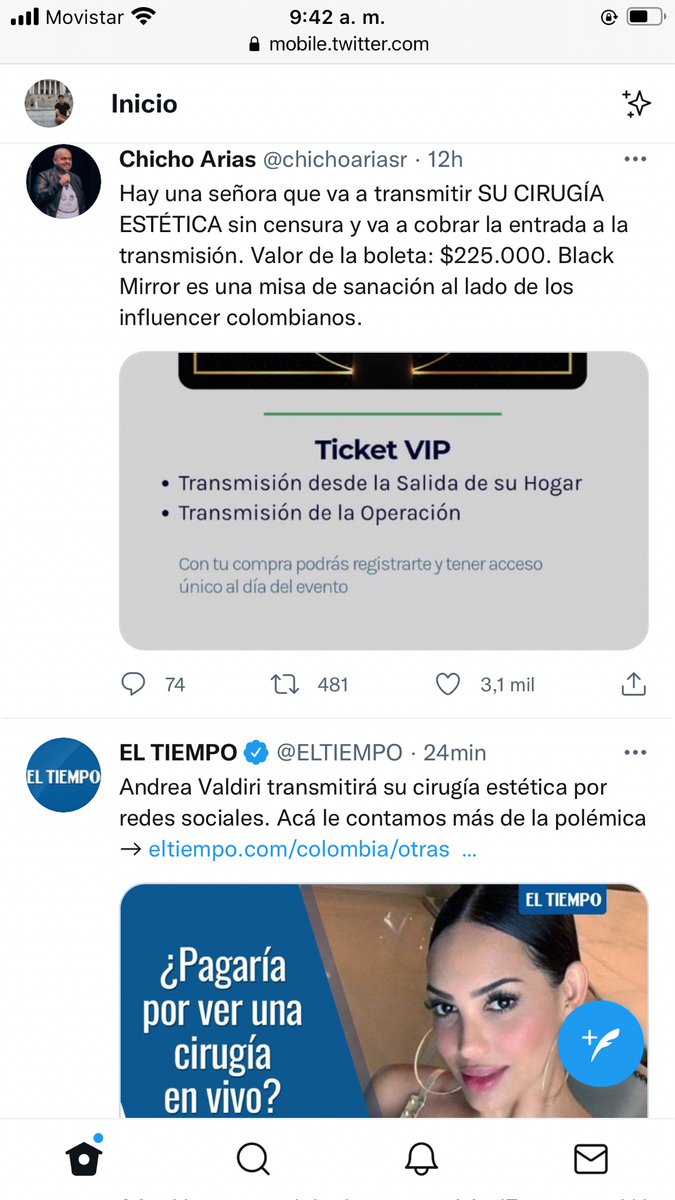 Me encanta como twitter me ordena todo el chisme