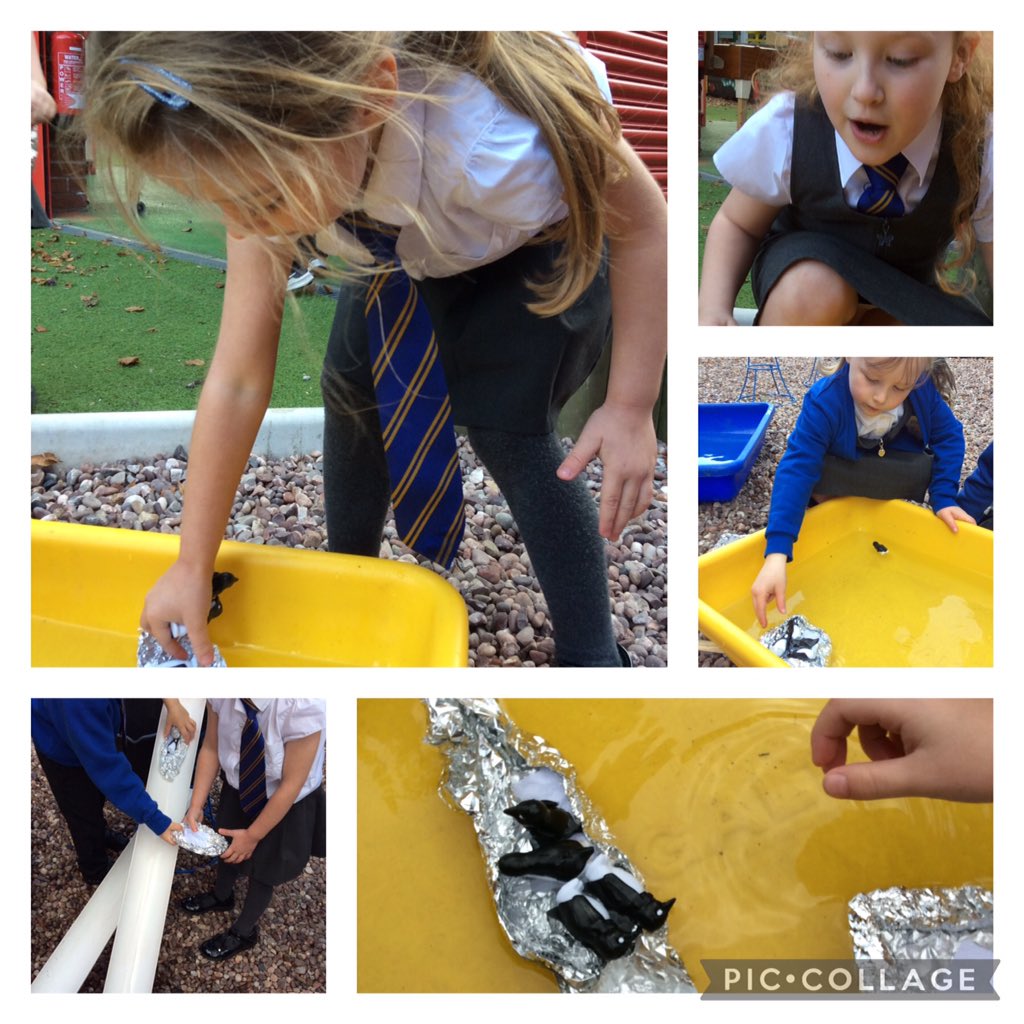 Parkfield's tweet image. In  #eyfs we have been reading Lost and Found. Today we made boats and #experimented outside. We had to make a boat and see how many penguins we could fit on it before it sank! #science #investigate