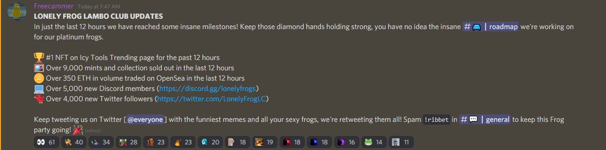 Lonelyfroglc's tweet photo. Lonely Frog Lambo Club 12hr Update

📎 https://t.co/eDyoBa9c5O https://t.co/uMMLXEjD8F