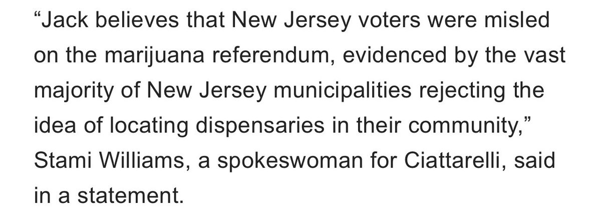 CJGriffinEsq's tweet photo. Actually, those local governments are just not representing their constituents, who overwhelmingly voted to legalize. https://t.co/DN5CvVp5Ci