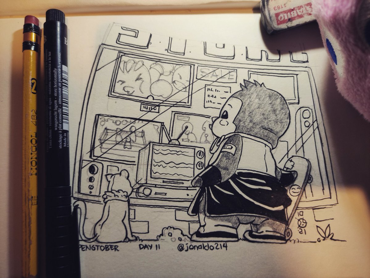 jonaldo214's tweet photo. #pengtober day11. Penggoy loves to watch and getting hyped by all types of sports. Since they don't have a TV at home, he just watches it at shops when he's outside.
#inktoberph #inktoberph2021 #traditionalart #bokipandi #penggoy #sketchdaily https://t.co/AkSLZCnch8