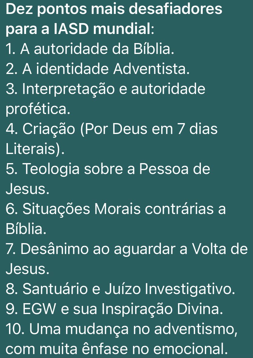Importante momento de reconhecer, estudar e resistir aos 10 maiores desafios à igreja neste momento. Apresentado na #GCAC21 por uma comissão específica. Tempos solenes.
