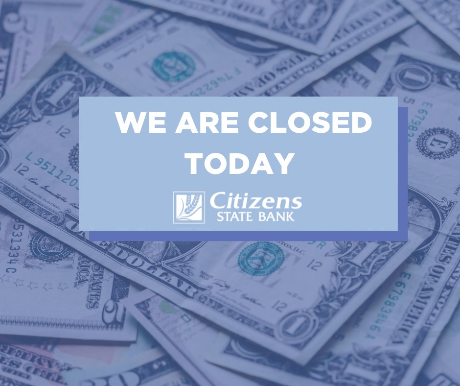 BankCitizens's tweet photo. We are closed today for Columbus Day!
>> We will be back open tomorrow. 😊
.
🌐 https://t.co/OJUOJVt1mG https://t.co/SZac1R7Z3Q