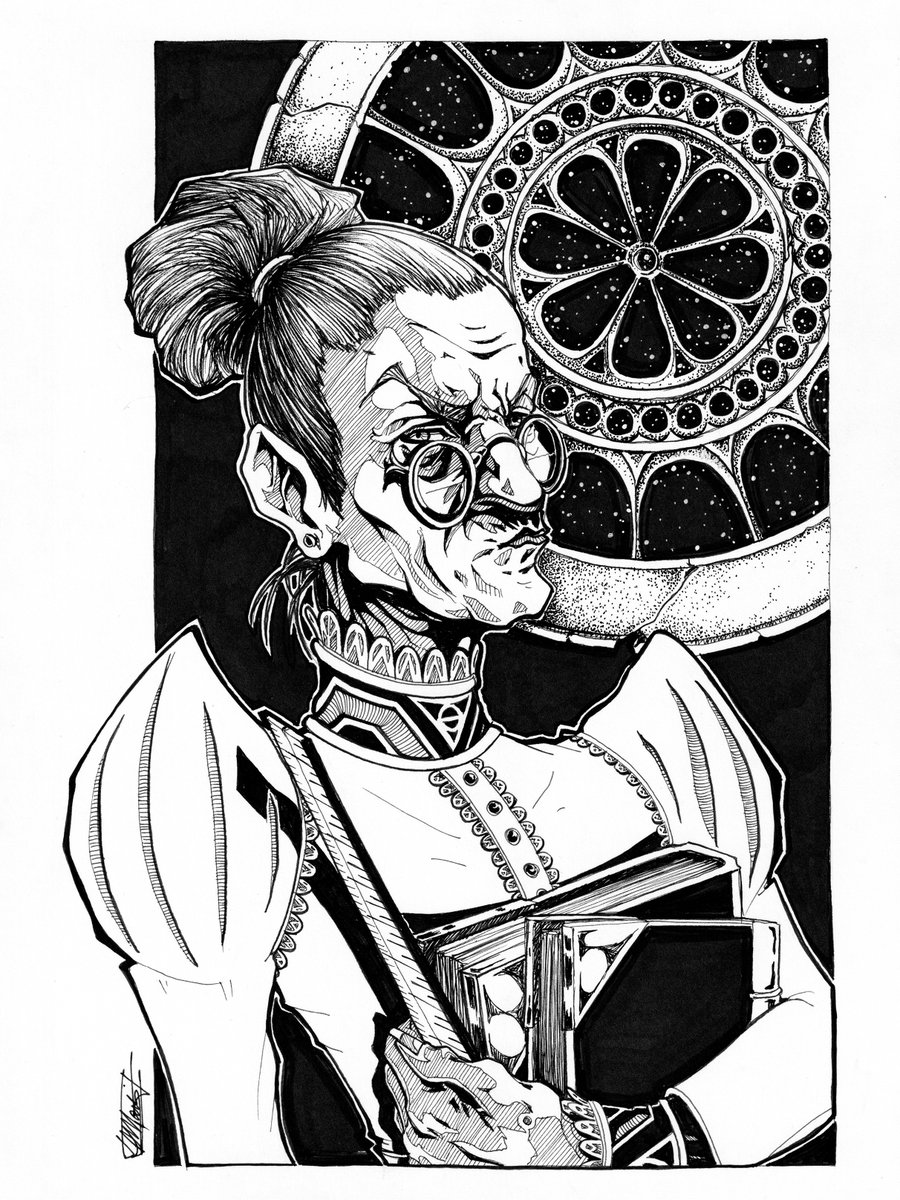 TortHareCreate's tweet photo. Day 11 - Sour "Miss Cordelia" - 8.5x11, ink on bristol.
#inktober #inktoberday11 #inktober2021 #characterart #fantasyart #fantasyinks #inktobersour #sour #schoolmarm #bitter
**Inktober is an amazing month to be a patron - join me! https://t.co/4MeyY0zqyT https://t.co/Mfu0yG06G6