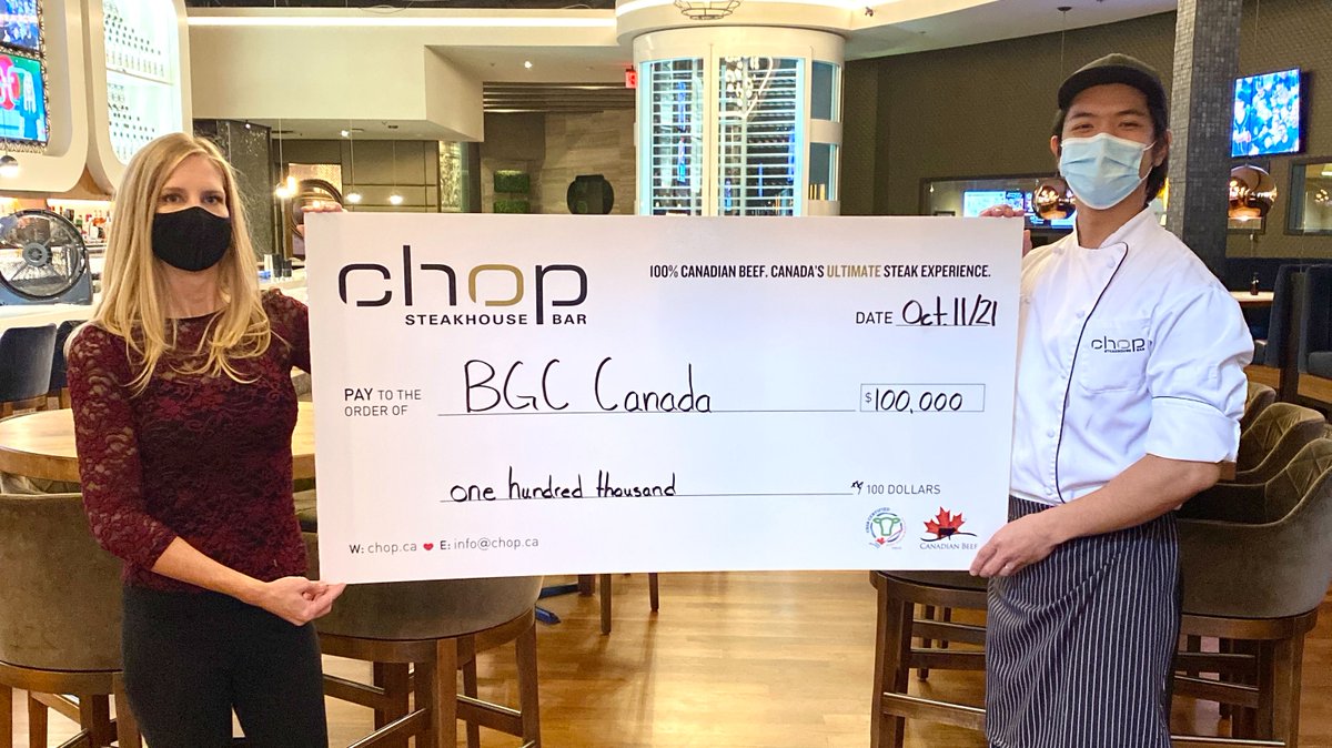 We are so thankful for the ability to give back. With your help, Chop Steakhouse &amp; Bar, as part of the Northland family, has donated $100,000 to BGC Canada (formerly the Boys and Girls Clubs of Canada) 

What are you thankful for this year? 

#Thankful #Gratitude #PayItForward