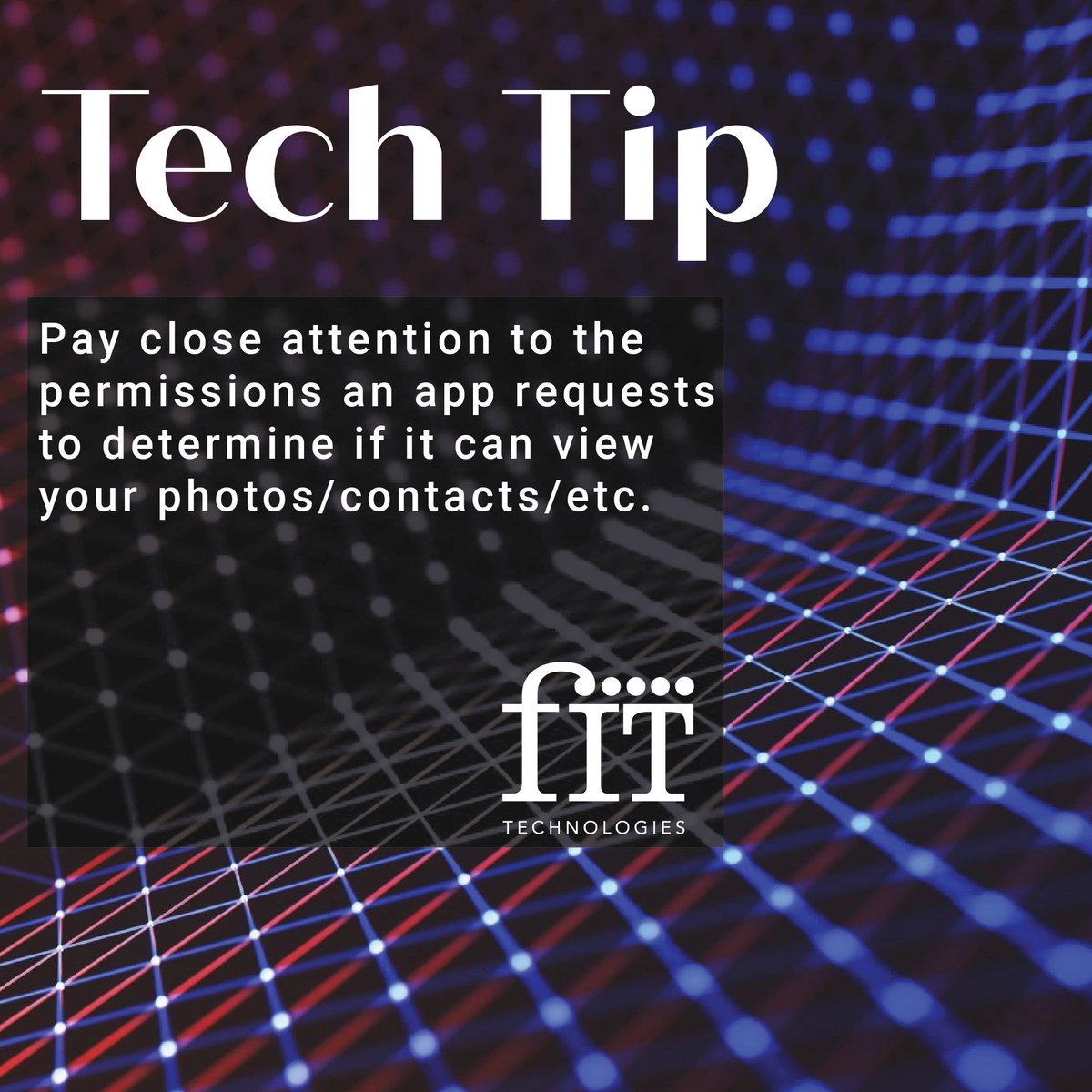 FITtech's tweet image. Don't get caught in a mobile app scam! ALWAYS remember to read the fine print. 🔍 
#TechTipTuesday #mobilesecurity #mobilescam