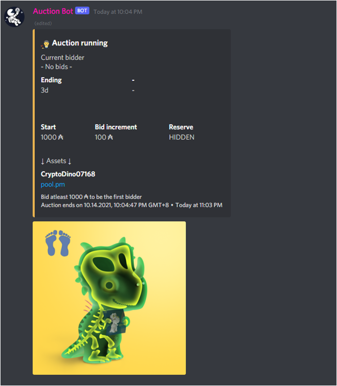 VeiledLiquidity's tweet photo. Ranked 5 @cryptodino_io  #7168 on auction 
at @LovelaceCNFT  auctions right now 
😱😱😱😱😱

Starting bid 1k ada!! 

#CNFTCommunity #cnft cnft #ada #Cardano 

https://t.co/sc2eswpl4c https://t.co/oWOEf8eoG5