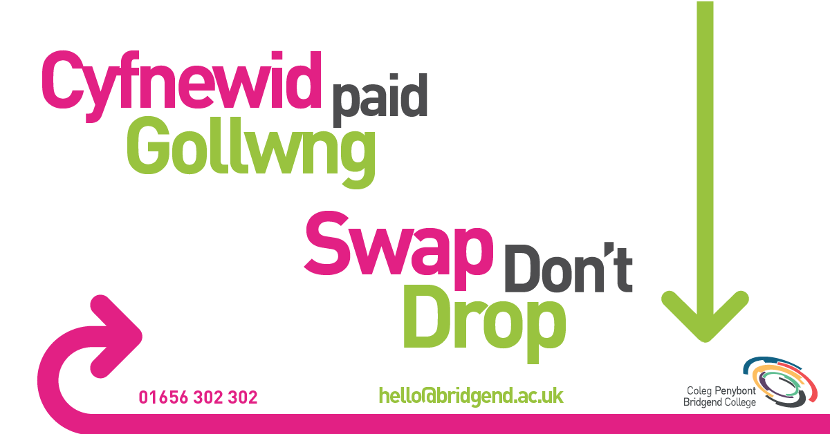 BridgendCollege's tweet photo. 💞 Not sure if the course you've chosen is right for you? Don't worry, we'll help you swap to a suitable one.

Ask our @Cyfleoedd team for advice by emailing cyfleoedd@bridgend.ac.uk

#swapdontdrop #BridgendCollege https://t.co/ecTppuGRCu