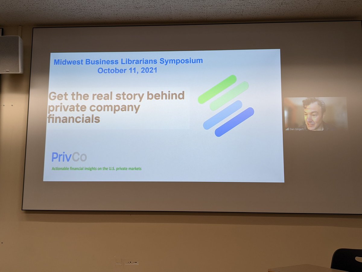 MidwestBusLib's tweet image. Thanks to @DanGingert from @PrivCo for both sponsoring our event and joining us virtually! #MBLS2021