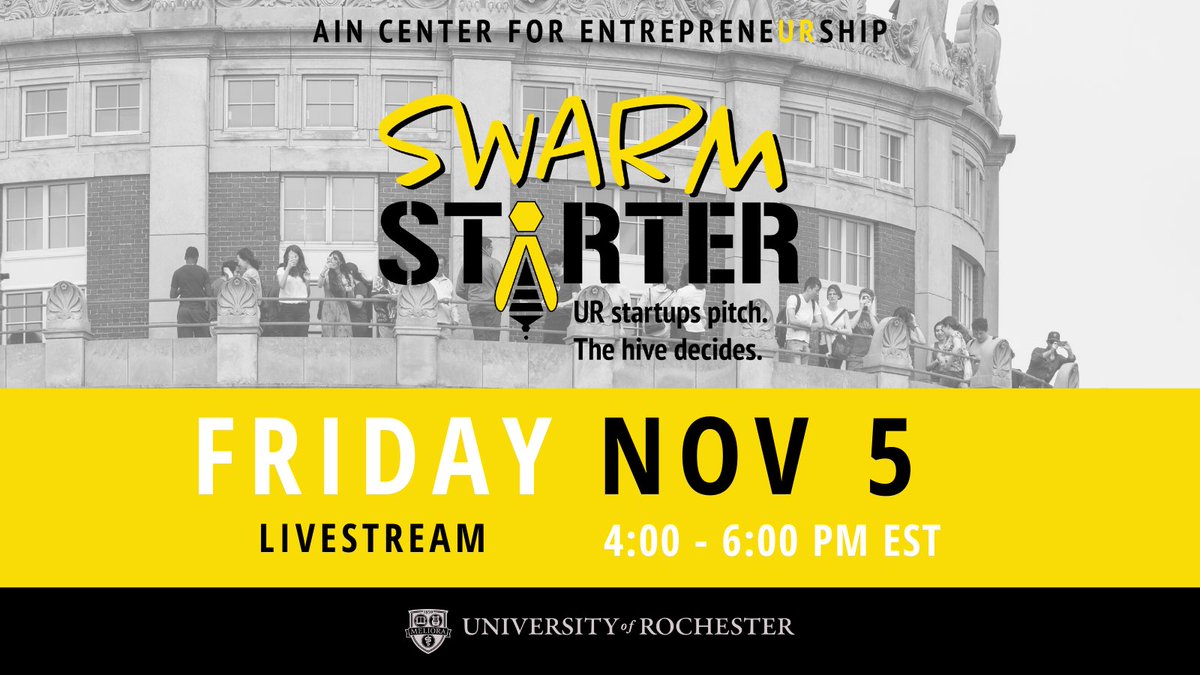 UR’s NEWEST competition is back! Quick pitches. Rapid-fire Q &amp;A. Winner-takes-all. Join the Ain Center for this high-stakes, interactive event to help choose which student startup deserves thousands! On Friday, November 5 at 4 pm EST. More info: bit.ly/3iO9VIo #URENTREP