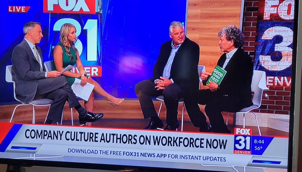 HRAvantGarde's tweet photo. #GoodComesFirst authors @MarkSBabbitt &amp; @scedmonds discuss company culture on @KDVR (Fox31 in Denver).

🎬 Watch the video: https://t.co/dGGbA1d0pp…

📚 Read the book: https://t.co/Gl7XxciUE7

#culture #HumanResources #HCM https://t.co/COYX8OUSdo