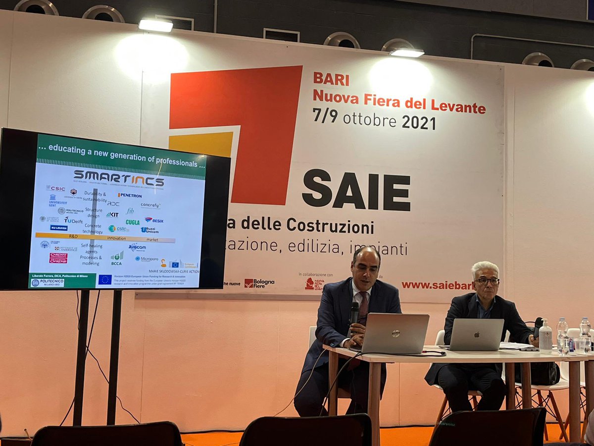 ReSHEALience's tweet photo. There is no material more #sustainable than #concrete: two intense days at @SAIEfiera disseminating the results of our @HorizonEU #Reshealience project and the work done with the research group @PolitecnicoDICA and introducing our @SmartincsEU project to the construction industry https://t.co/rgqxd0XmYh