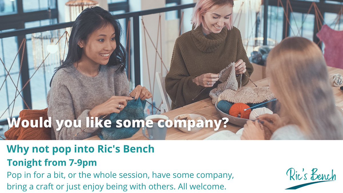Are you home alone and would like some company then why not pop in to Ric’s Bench for some company, someone to chat with, coffee and cake. All welcome. Free to attend. 
#haywardsheath #lindfield #cuckfield #endlonelieness #wellbeing #safespace