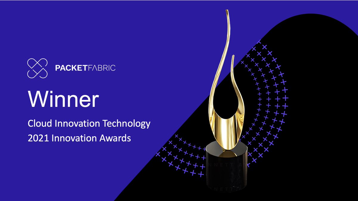 We are delighted to share that <a href="/packetfabric/">PacketFabric</a> is this year's winner in the Cloud Innovation Technology category at the 2021 Innovation Awards! The #PipelineInnovationAwards have provided the most credible recognition of technical innovation in the industry over the last decade.