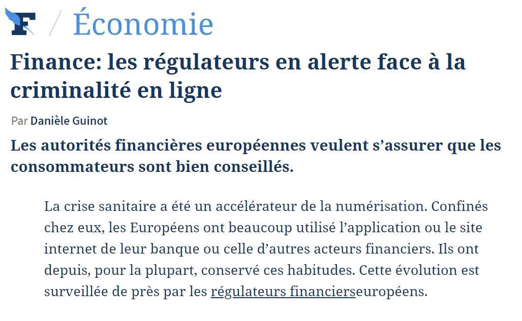 EBA_News's tweet photo. #EBA Chairperson #JMCampa spoke to @DanieleGuinot @Le_Figaro about the challenges and opportunities of digitisation for the #FinancialSector & the role of 🇪🇺 financial regulators to protect consumers, which was a🔑focus of this year's Joint #ESAs #CPD21
🗞️https://t.co/XLghzv7iht https://t.co/RKwoKzxpit