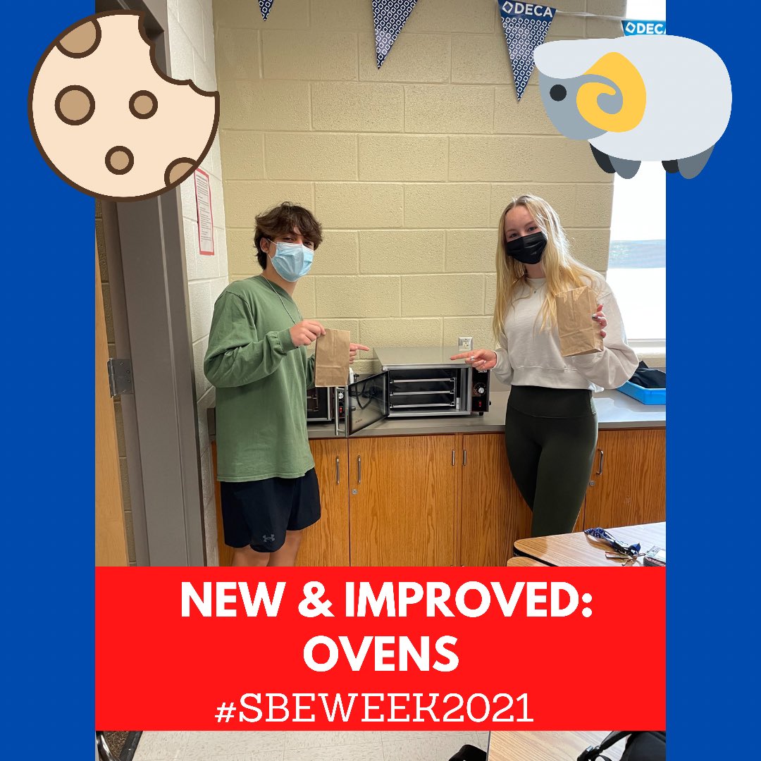 SBE WEEK IS HERE! Today, we are highlighting our New &amp; Improved ovens! This year we got new ovens which makes selling cookies more time efficient🍪🍪 #deca #decasbe #sbeweek2021 #rvhsdeca