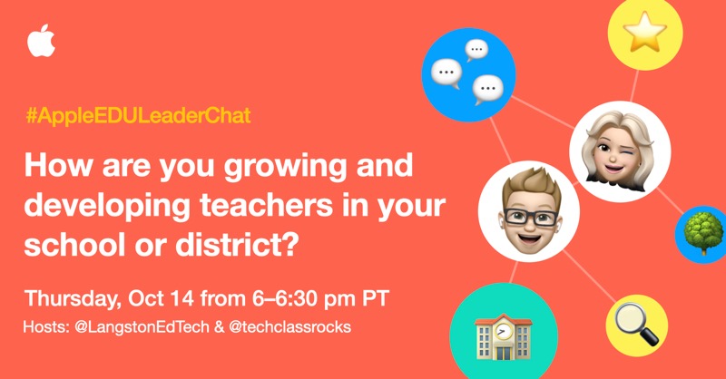 We’re excited to share our question of the week for EDU leaders. Reply below to get the conversation started 👏🏽. 

Join the live #AppleEDULeaderChat each Thursday at 6pm PT to discuss the topic with peers.