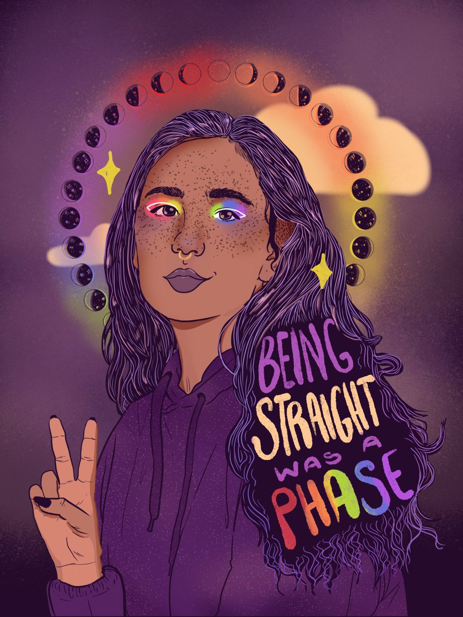 liberaljanee's tweet photo. Being Straight was My Phase ⚡🌙 Wishing you a happy #ComingOutDay. 

(P.S. Your experience is valid whether you're out or not!) https://t.co/fISO8HJIHU