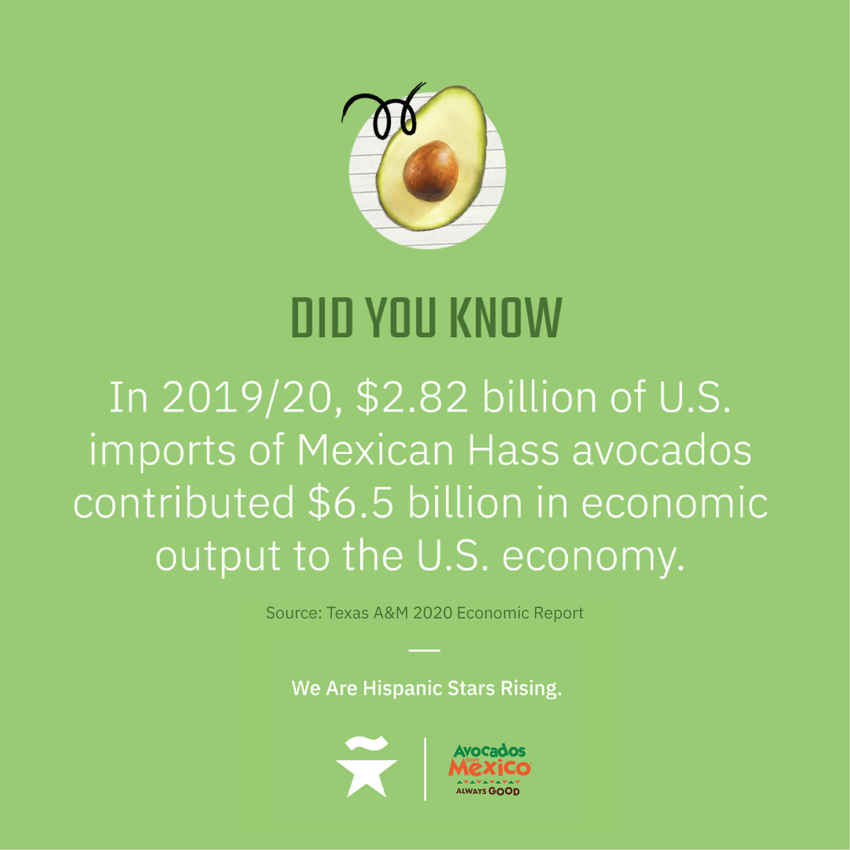 AvosFromMexico's tweet photo. Avocados are not just tasty! @TheHispanicStar 
 #HispanicHeritageMonth https://t.co/qiS6Bx86VK