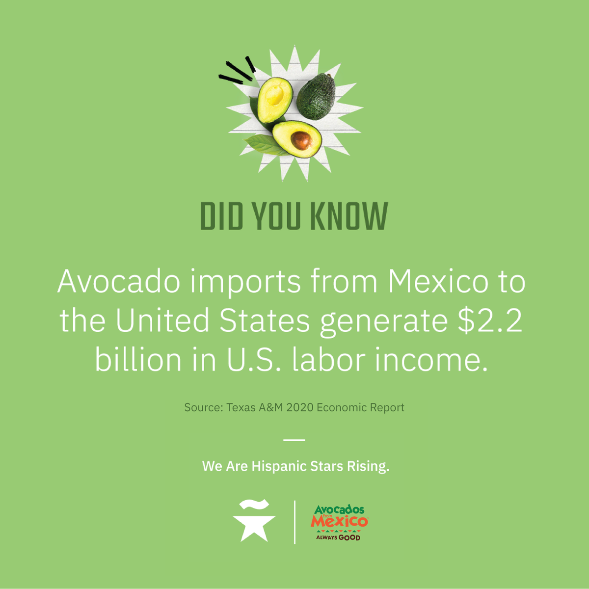 AvosFromMexico's tweet photo. Avocados are not just tasty! @TheHispanicStar 
 #HispanicHeritageMonth https://t.co/qiS6Bx86VK