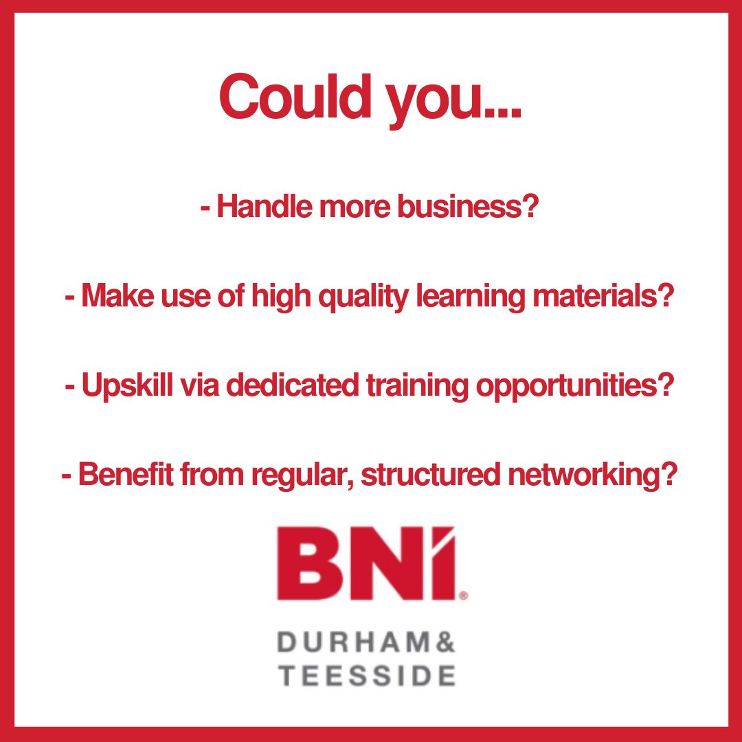 We have groups of likeminded individuals meeting in person and online across the region, working together to achieve growth. Want to know more? 👉🏼 mailchi.mp/0d569150458a/g…
#referralmarketing #bni #giversgain #networking