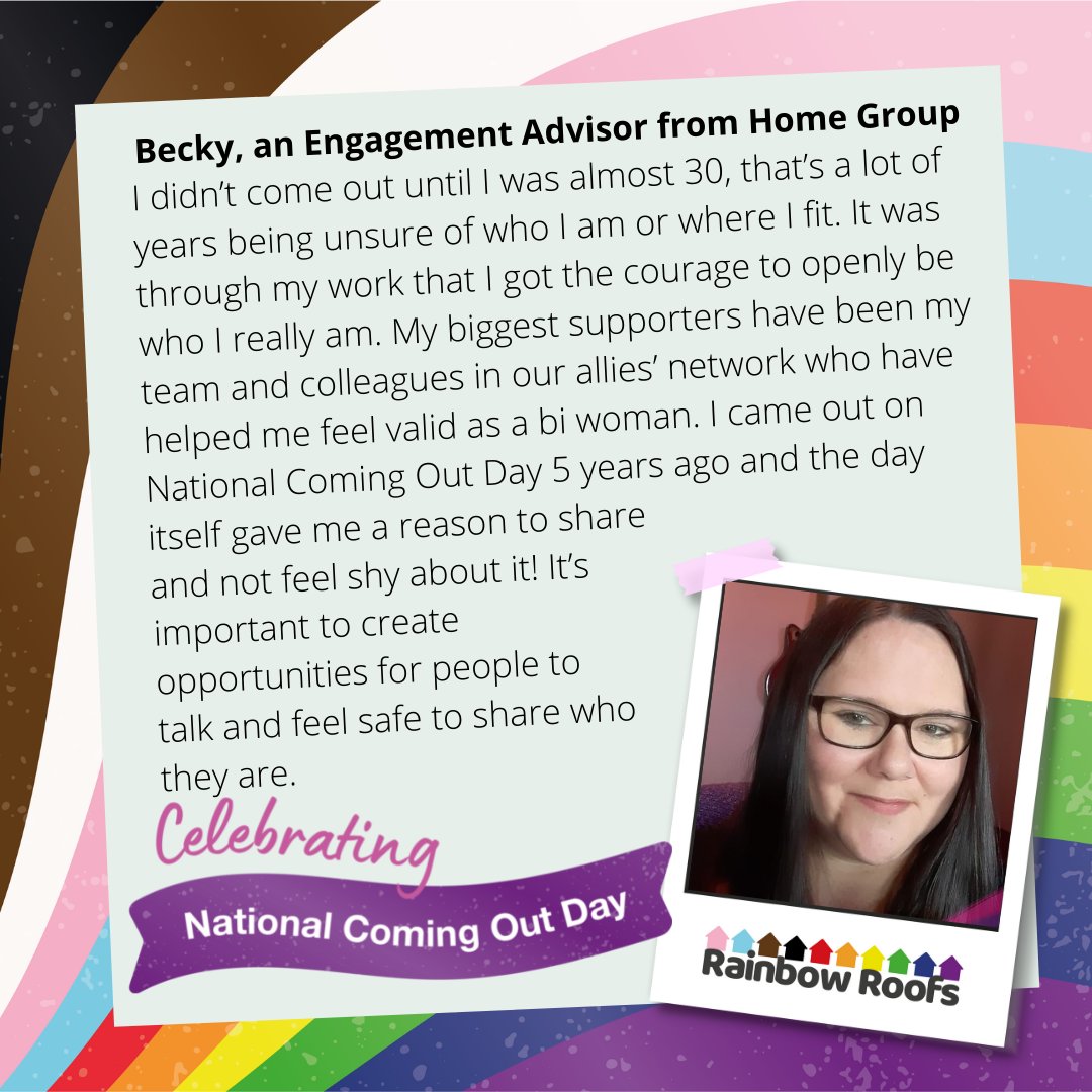 Rainbow Roofs (@roofsrainbow) on Twitter photo Rainbow Roofs members wanted
<a href="/Houseproud_NW/">HouseProud NorthWest</a> colleagues to get involved with #NationalComingOutDay2021 too, so here's @rebecca72333766 from <a href="/homegroup/">David Vidal</a> sharing her coming out story with you Rainbow Roofs members wanted
<a href="/Houseproud_NW/">HouseProud NorthWest</a> colleagues to get involved with #NationalComingOutDay2021 too, so here's @rebecca72333766 from <a href="/homegroup/">David Vidal</a> sharing her coming out story with you