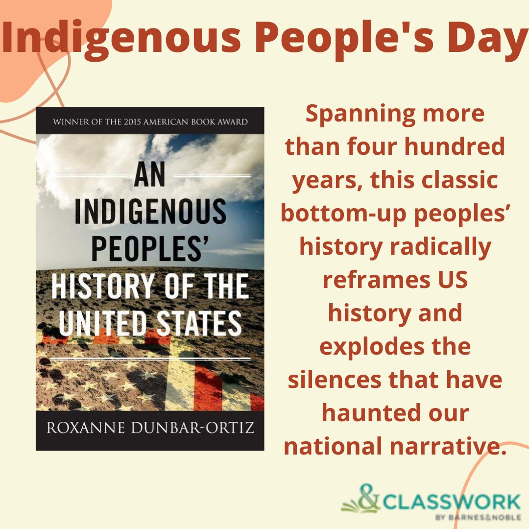 bn_classwork's tweet photo. @ZachMercurio @conniehamilton @ClassTechTips @ASCD In honor of #IndigenousPeoplesDay , today's PD title is An Indigenous Peoples' History of the United States
by @rdunbaro which spans more than 400 years to radically reframes US history &amp; explodes the silences that have haunted our national narrative. There is also a YR edition! https://t.co/PG2yiCAiwh