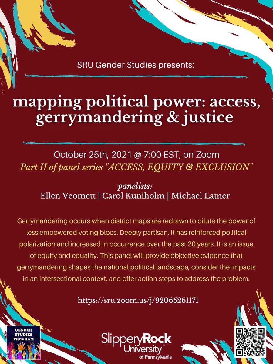 We are thrilled to announce our second program of the fall 2021 semester “mapping political power: access, gerrymandering &amp; justice”, part I of panel series “ACCESS, EQUITY &amp; EXCLUSION”. Look out for two more program announcements soon :)