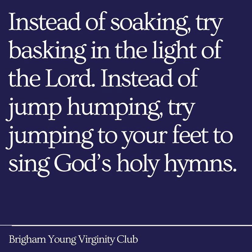 morgan_sung's tweet photo. the BYU virginity club weighed in on soaking https://t.co/lrWVVOGhQJ