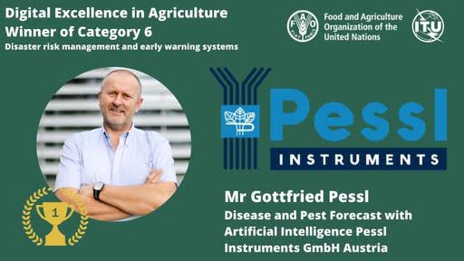 Last week, Pessl Instruments GmbH was awarded with FIRST PRIZE for Digital Ag Excellence in category 6: Disaster risk management and early warning systems!

We are proud to represent these products and services throughout the United States!