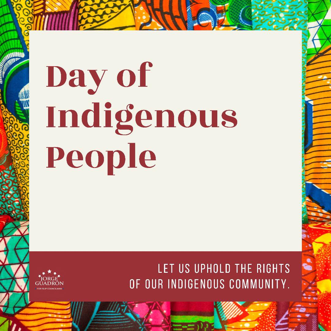 JORGEGUADRON2's tweet photo. Today we observe Indigenous Day to celebrate the history, culture, and contributions of Native Americans. It is also a day to focus on protecting the social, economic, and political rights of hard working indigenous communities from around the world. https://t.co/yV65ncYor5