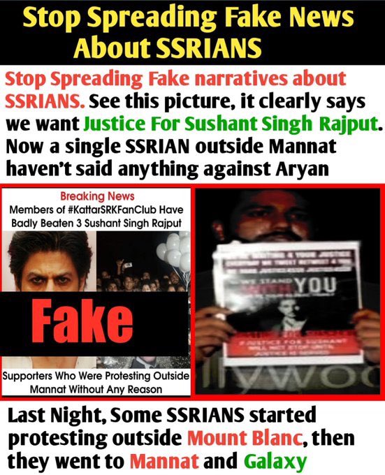 Stop spreading fake news about SSRians.. We stand strong with truth & facts nothing else 💯🙌🏼 TOI Stop Fake News On SSRians @timesofindia