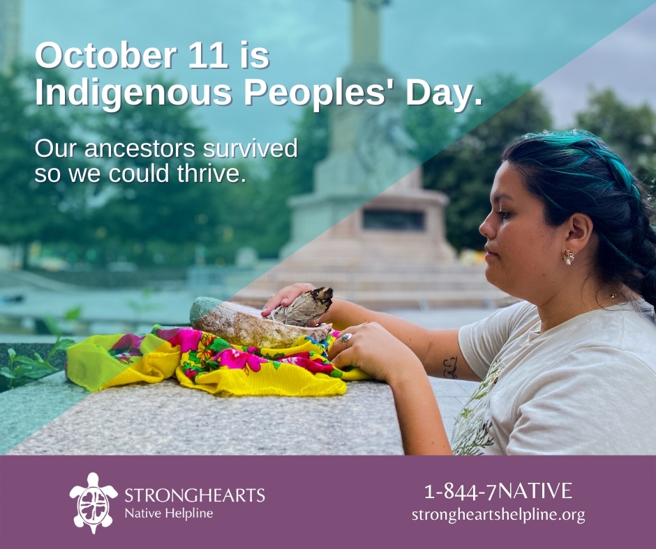 ndvh's tweet photo. Today is #IndigenousPeoplesDay 

Today, we're centering @strongheartsdv.

READ: Carrying Traditions Forward, Leaving Abuse Behind https://t.co/71Qa2bx5L6  #DVAM #NativeDVAM #IndigenousDVAM #NativeAmerican #Indigenous #DV #nativehelpline #StrongHeartsDV https://t.co/4WPgZY4qoq