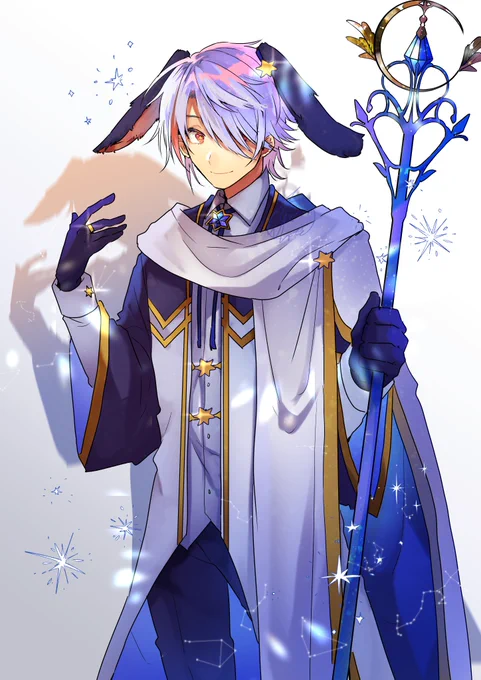創作キャラの「ステラ=ストーリー」くんです☺️💦
ケーキなどの甘いものが大好きな魔法使いです 