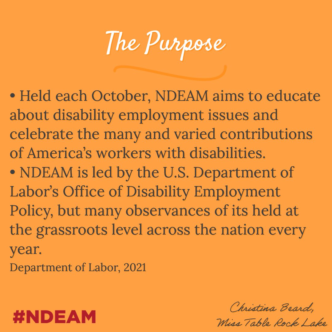 MissKCI2023's tweet image. We recognize National Disability Employment Awareness Month each October to commemorate the many contributions of people with disabilities to America’s workplaces and economy. #NDEAM #autism #awareness #education #acceptance #advocacy #seetheablenotthelabel #autismawareness