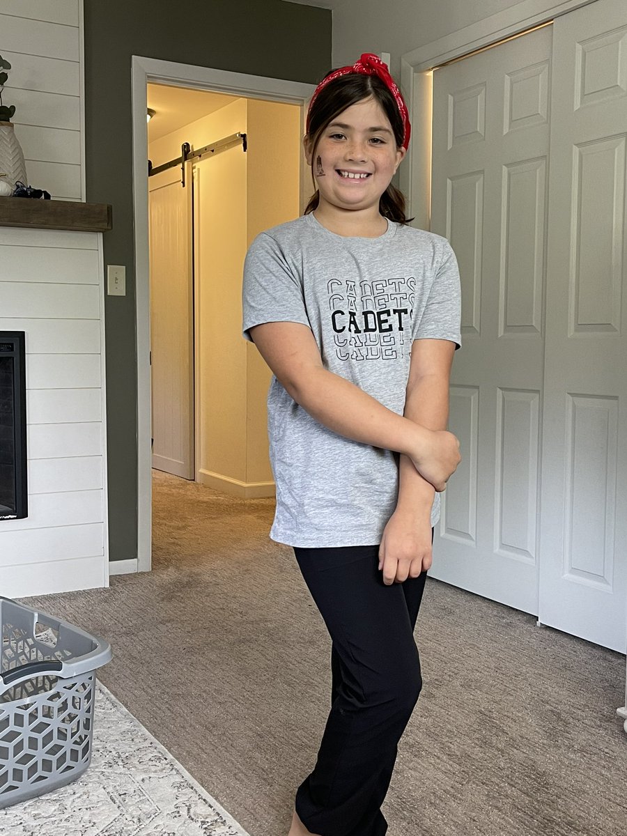 Someone still has hoco week Cadet spirit from last weeks festivities. Not ready to let go of the tattoo and bandana quite yet. #ifacadetpride