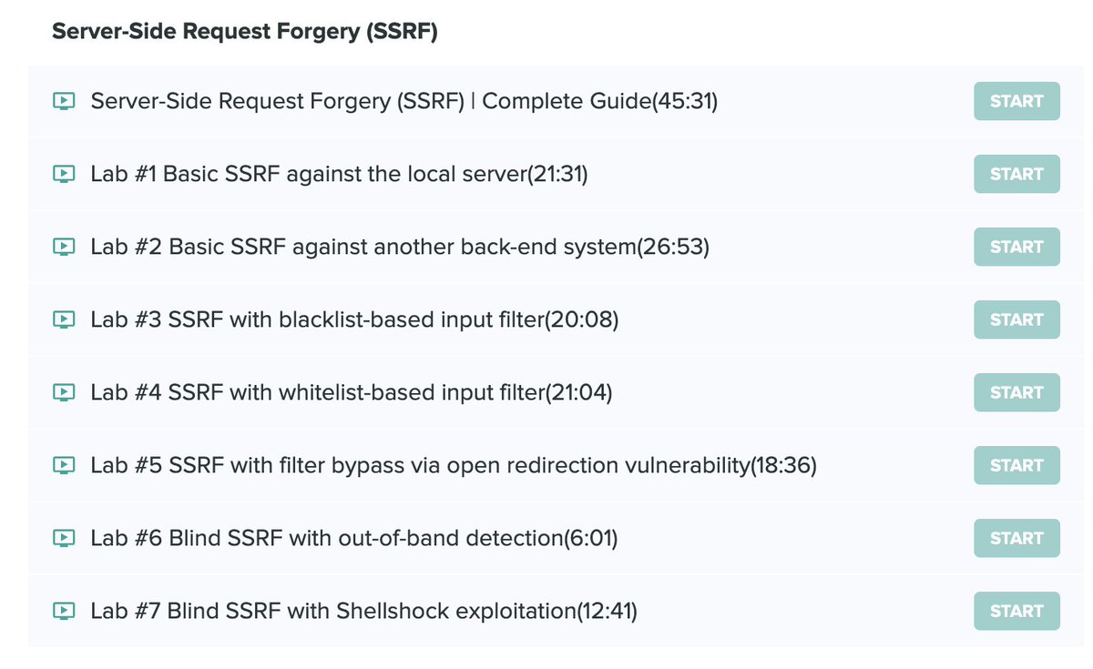 rana__khalil's tweet image. 🧵 The Web Security Academy course has been updated to include 8 additional videos that cover the Server-Side Request Forgery (SSRF) vulnerability! In these videos you'll learn:
✅ Theory behind SSRF attacks
✅ How to conduct a basic SSRF attack to access a local server
✅ ...