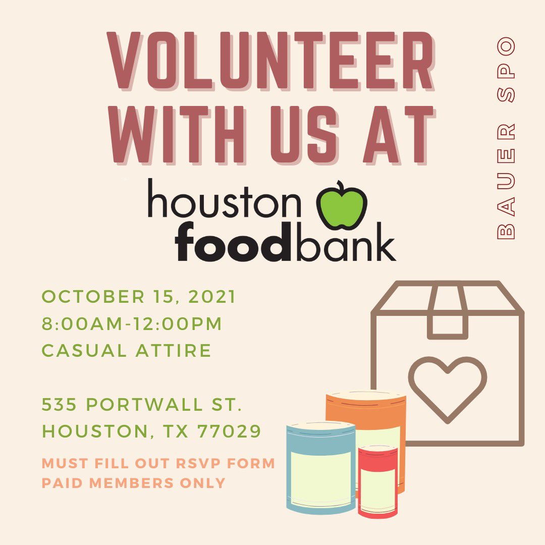 Bauer_SPO's tweet photo. Come out and help Bauer SPO lead the fight against hunger!🍏There is limited spot availability so make sure to RSVP, link is in the Linktree. We look forward to seeing you all there! If you have any questions, reach out to the VP of PR, Alexis Aguilera. https://t.co/xd3Ps3vnTp