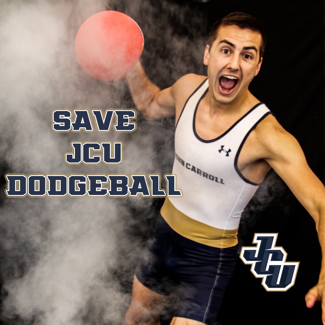 Save JCU Dodgeball!

The Blue Streaks want to play Dodgeball.  

However, the ball is locked up all season until we achieve:
2,000 Instagram follows
1,000 Twitter follows / Facebook likes

Please like/follow JCU Wrestling on these platforms so we can bring dodgeball back.