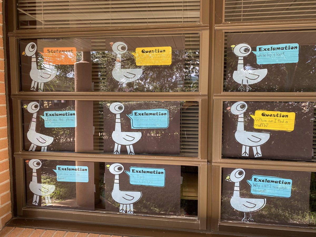 mr_nappi's tweet photo. Last week, during our club time, our fabulous first graders created callouts that showcased their understanding of intonation and punctuation. 

Mo Willems’ @The_Pigeon books are perfect examples for the use of periods, question, and exclamation marks. 

@LelyLionsRoar https://t.co/pJsv3sghO9