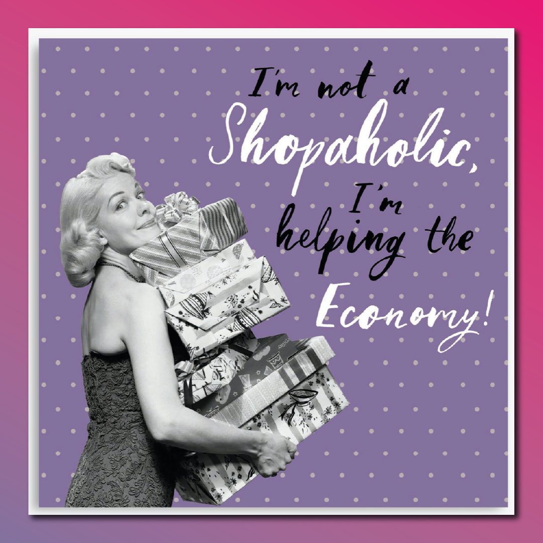 BoroughbridgePO's tweet photo. Must help the economy!😜 Know a shopaholic that would love this card? Tag them below! 👇

Shop cards that will make you giggle at The Well Good Card Shop located inside Boroughbridge Post Office! ✨

#boroughbridge #boroughbridgepostoffice #postoffice  #northyorkshire #shopaholic https://t.co/gsqOW1YG21
