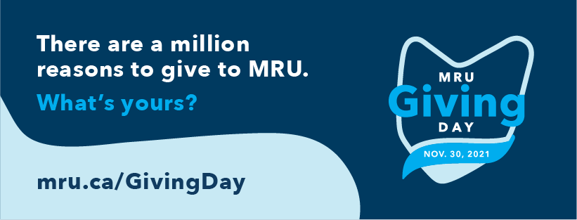 MRUAlumni's tweet photo. On November 30, Mount Royal University will host its first ever Giving Day! This 24-hour campaign is a way to celebrate philanthropy on campus, and highlight the impact of our generous donor community. #MRUGivingDay https://t.co/AOrzyOZnkm https://t.co/yYurLSo37c