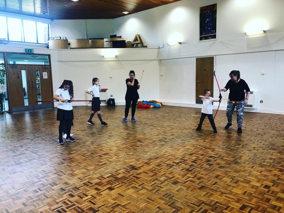 Fab time doing archery at family fitness club this afternoon! Come and join us at Three Trees centre on Mondays after school, no need to book, just £1 per person 😃