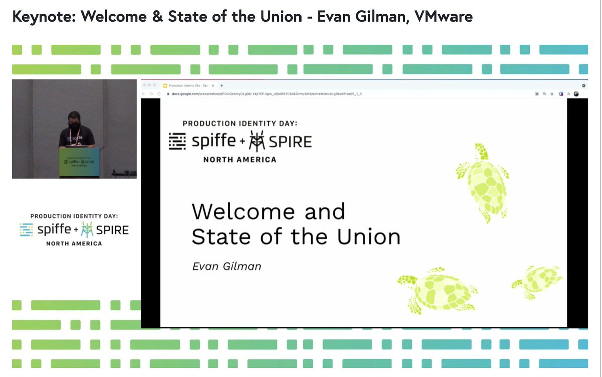 SPIFFEio's tweet photo. And we are live #ProdIdentity Day with 
@SPIFFEio + #SPIRE #KubeCon 🥳 https://t.co/Y4SVaBiQgX #SPIFFE https://t.co/tXXvoaQlo8
