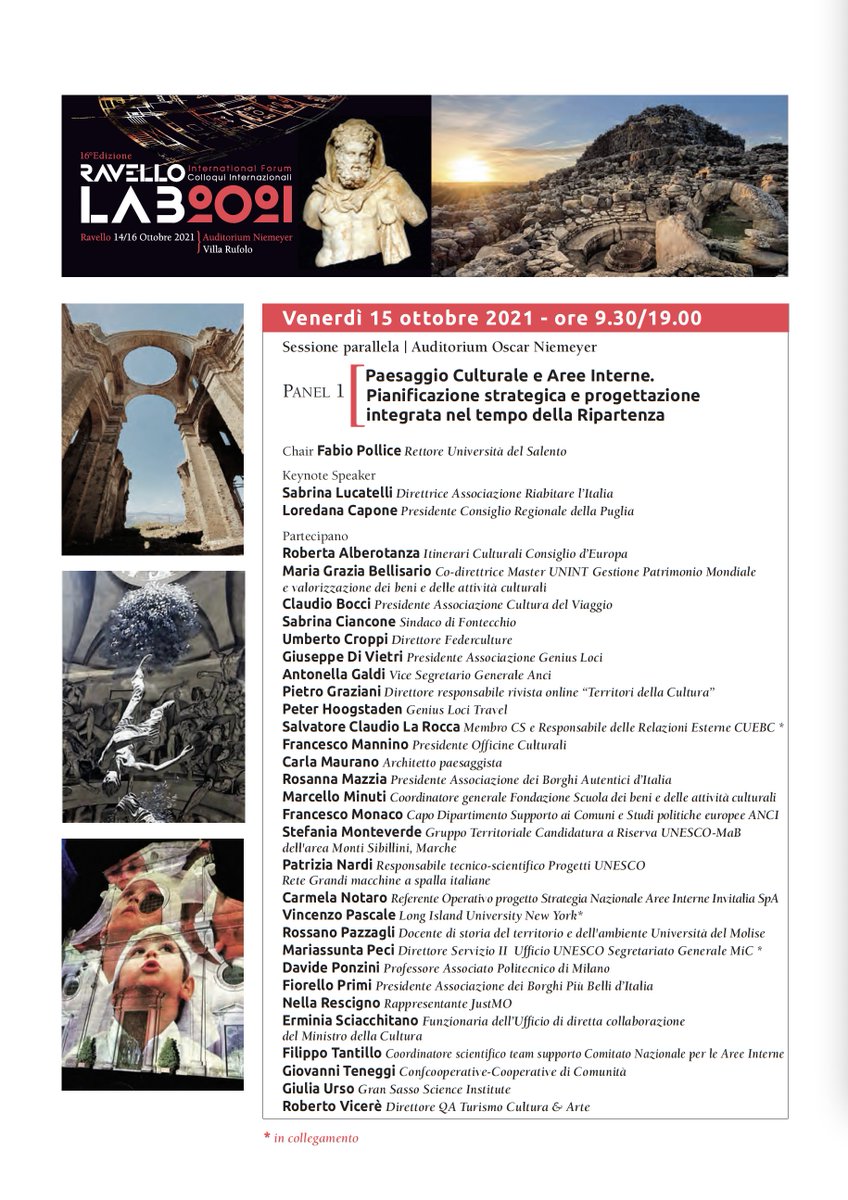 BorsaPaestum's tweet photo. Il programma di #RavelloLab - Colloqui internazionali 14-16 ottobre 2021 "Cultura è futuro" https://t.co/GFlmQp3FdQ