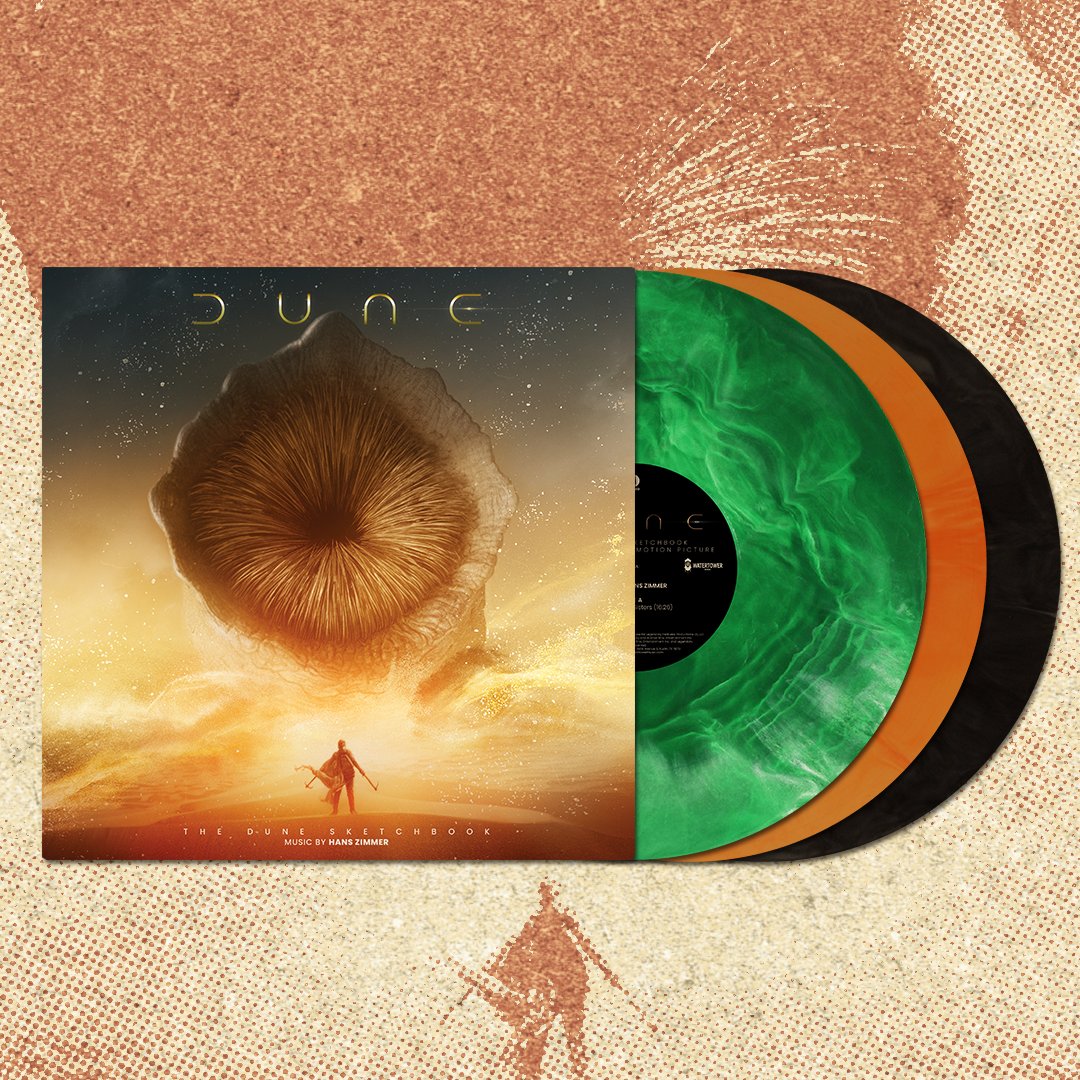 MondoNews's tweet photo. We are thrilled to be releasing @HansZimmer's THE DUNE SKETCHBOOK, featuring expanded suites of the music he created for the upcoming @DuneMovie. 

This 3XLP, limited edition pressing will be on sale this Wednesday at 12PM CT: https://t.co/bULWfGsbzN https://t.co/aLRPZff6rK